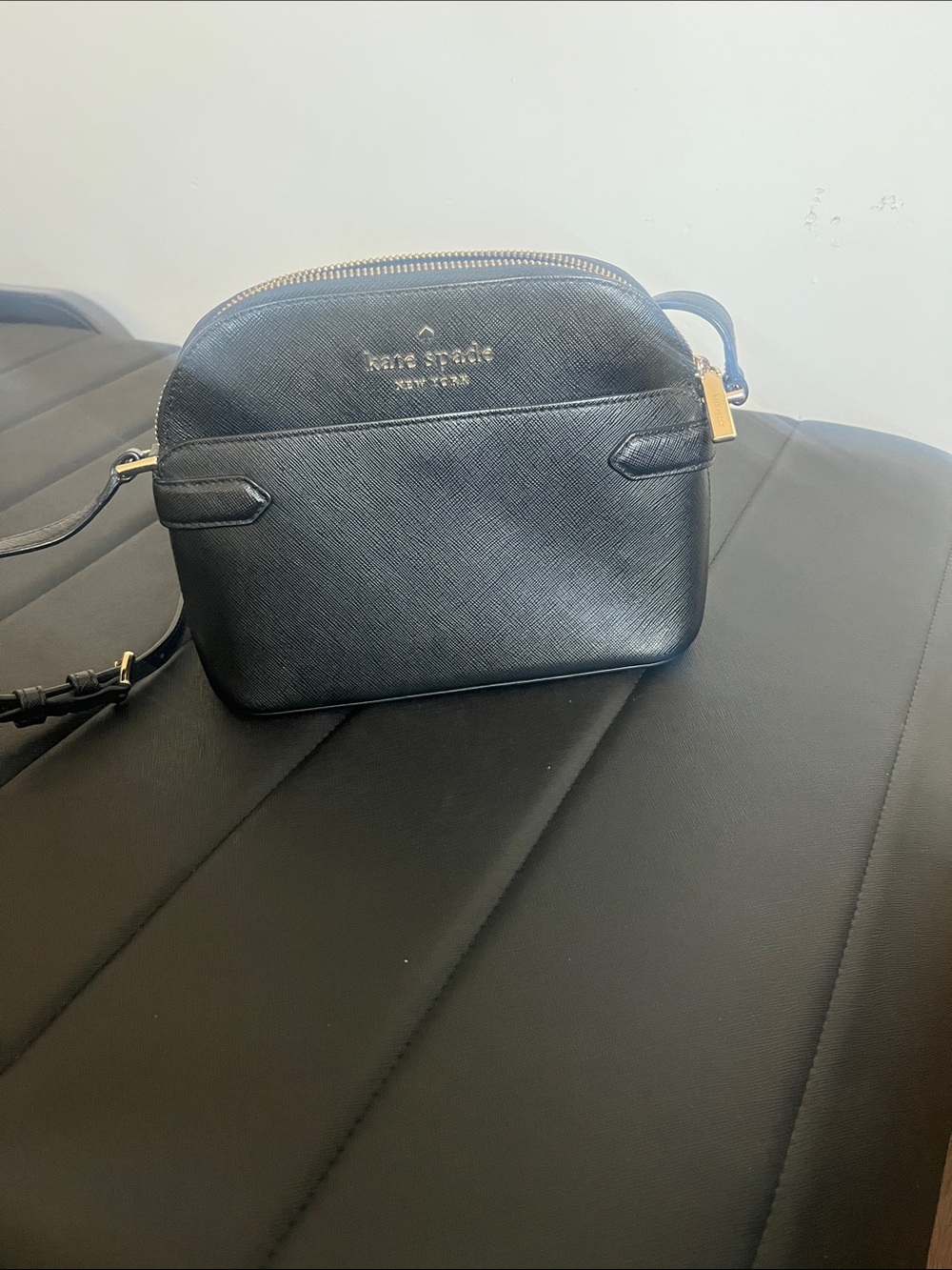 kate spade black saffiano leather, small dome crossbody